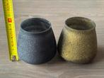 2x waxinelicht houders, goud & zwart, Ophalen of Verzenden, Gebruikt, Zwart, Minder dan 25 cm