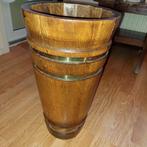 Paraplu bak hout met koper rand, Huis en Inrichting, Ophalen of Verzenden, Gebruikt, Hout