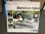 Aluminium zonnebed / ligbed met zonnescherm / luifel, Ophalen of Verzenden, Zo goed als nieuw, Aluminium