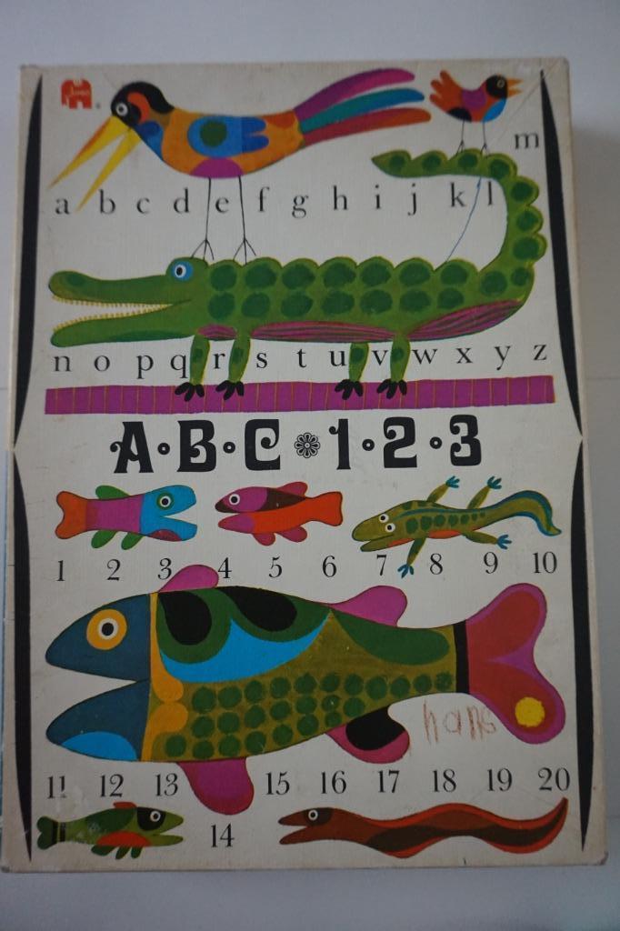 Puzzel ABC 123 Jumbo dieren retro / design / kunst interieur, Kinderen en Baby's, Speelgoed | Kinderpuzzels, Gebruikt, 2 tot 4 jaar