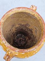 Antieke Franse Inlegpot Aardewerk, Ophalen of Verzenden