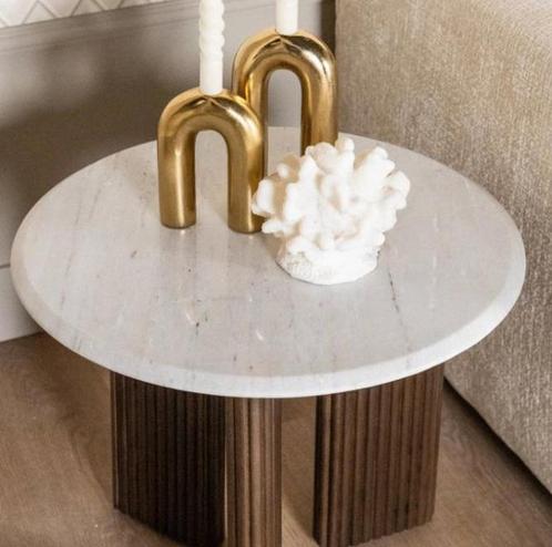 Richmond side table Mayfield 55 cm Morchana marmer Japandi, Huis en Inrichting, Tafels | Bijzettafels, Zo goed als nieuw, Rond