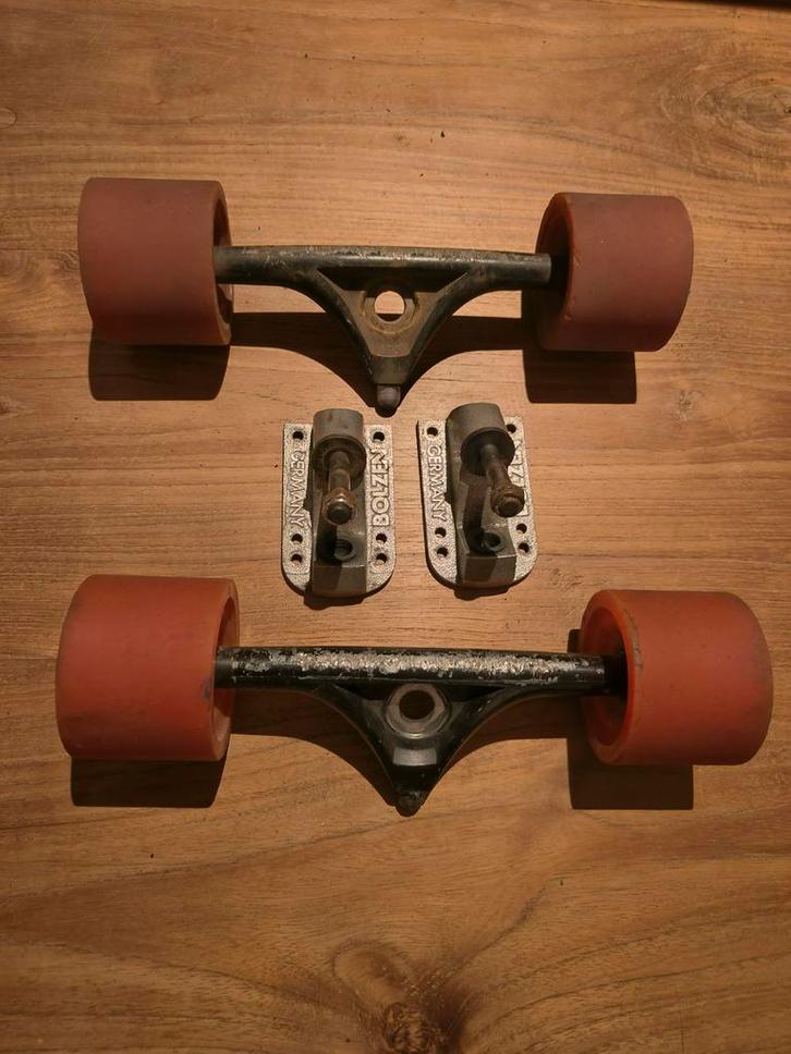 Longboard Trucks & Wielen, Sport en Fitness, Skateboarden, Gebruikt, Overige typen, Longboard, Ophalen of Verzenden