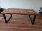 Eettafel mangohout visgraat, Ophalen, 200 cm of meer, 50 tot 100 cm, Zo goed als nieuw