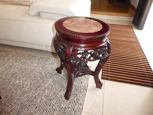 Twee Chinese Bijzettafeltjes, Huis en Inrichting, Tafels | Bijzettafels, Zo goed als nieuw, Rond, 45 tot 60 cm, Minder dan 55 cm
