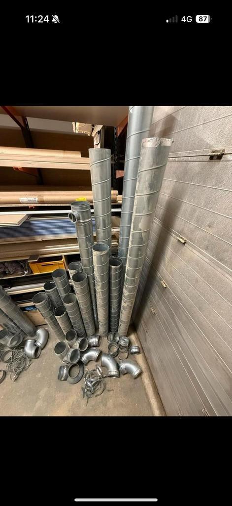 Spiro buis, afzuigbuis werkplaats afzuiging,, Doe-het-zelf en Verbouw, Buizen en Afvoer, Zo goed als nieuw, Bochten, Overige materialen