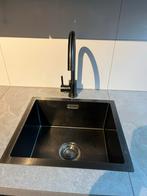 Gun metal spoelbak met kraan, Huis en Inrichting, Keuken | Keukenelementen, Minder dan 50 cm, Gebruikt, Ophalen of Verzenden, Minder dan 100 cm