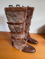 Mooie leren Frida laarzen met vacht - maat 39, Hoge laarzen, Bruin, Ophalen of Verzenden, Zo goed als nieuw