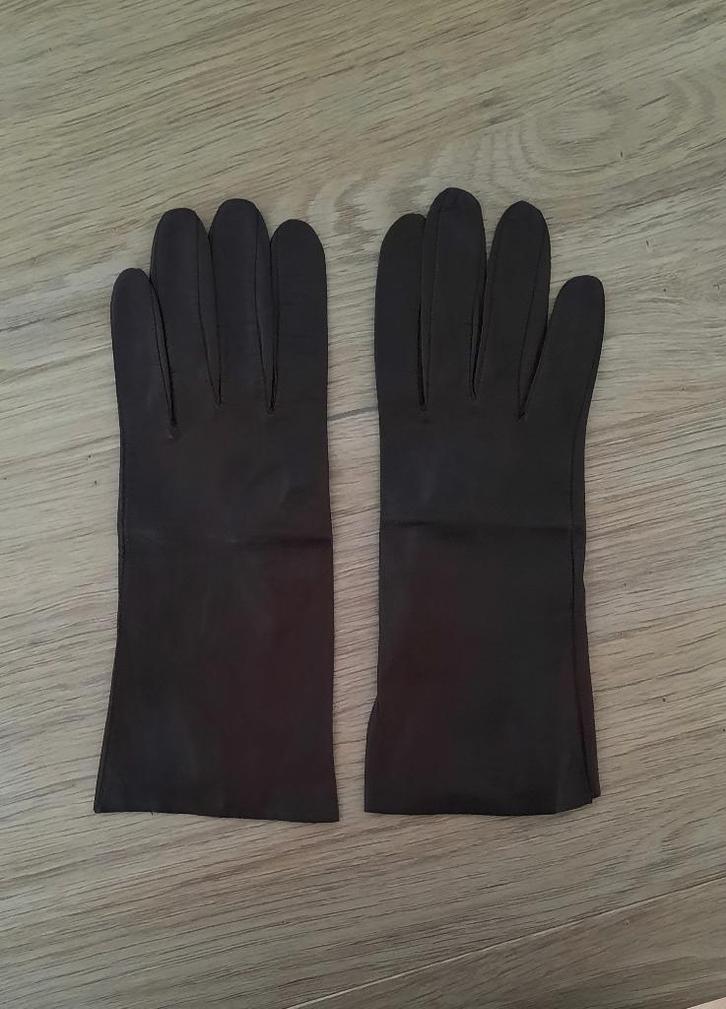 VINTAGE LEREN DAMES HANDSCHOENEN gevoerd MAAT 6 BRUIN, Kleding | Dames, Mutsen, Sjaals en Handschoenen, Zo goed als nieuw, Handschoenen