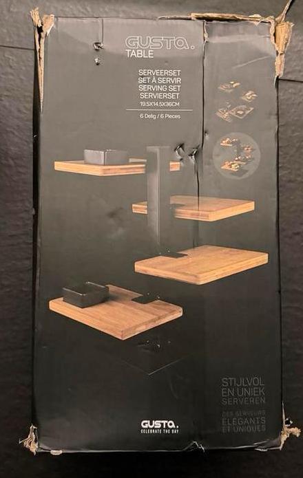 Gusto Tafel Serveerset etagiere- Nieuw in doos!, Huis en Inrichting, Tafelonderdelen, Nieuw, Tafelblad, Minder dan 50 cm, Rechthoekig