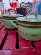 Groene emaille pannen, Ophalen of Verzenden