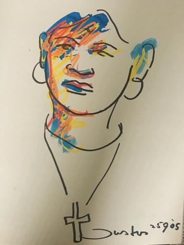 Justus Donker - Portret Tekening beschikbaar voor biedingen
