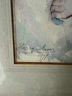 Harry Maas, aquarel, naakt, 56 x 68 cm in mooie lijst, Antiek en Kunst, Kunst | Schilderijen | Klassiek, Ophalen of Verzenden