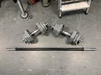 Verstelbare dumbells 20 kg per stuk en halter stang, Ophalen, Gebruikt, En stang, Halterset