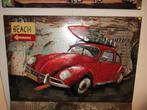 metalen 3D schilderij, volkswagen kever surfing , rood, Ophalen, Nieuw, Schilderij, 100 tot 125 cm