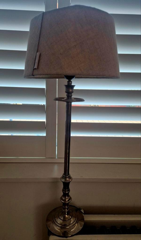 Riviera Maison Staande Lampen - Zilver, Huis en Inrichting, Lampen | Vloerlampen, Zo goed als nieuw, 100 tot 150 cm, Metaal, Stof