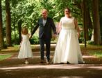 Satijnen bruidsjurk voor de volle dame! Mt 54-56, Ophalen, Zo goed als nieuw, Accessoires