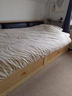 1 pers. Massief houten  bed met laden en bureau, Ophalen, Gebruikt, Eenpersoons