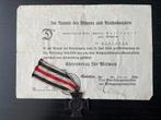 Wo1 Ehrenkreuz fur Witwen & Eltern; oorkonde en medailale, Ophalen of Verzenden, Overige soorten, Duitsland, Lintje, Medaille of Wings