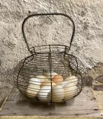 Brocante oude Franse draad eiermand (2), Ophalen of Verzenden