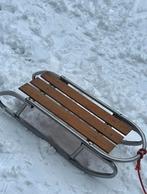 Aluminium slee met houten zitting, Overige materialen, Gebruikt, Zilver, Ophalen