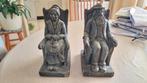 2 oude zware beelden-boekensteunen sarah-abraham, Antiek en Kunst, Kunst | Beelden en Houtsnijwerken, Ophalen of Verzenden