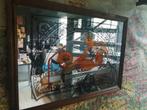 XXL OUDE BROCANTE SPIEGEL MOOIE GELEEFDE STAAT 90X63 CM, Ophalen