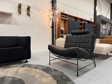 Nieuw Leolux Volare Fauteuil zwart leer Design stoel beschikbaar voor biedingen