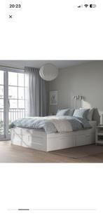 Ikea Brimnes Bed - Wit met Opbergruimte, Huis en Inrichting, Slaapkamer | Bedden, Ophalen, Wit, Tweepersoons, 140 cm