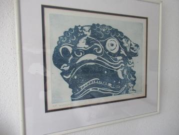 Aquatint ets Foo Dog beschikbaar voor biedingen