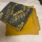 Mooie 2 Kayori 1-pers. overtrekken, groen, oker geel/goud., Eenpersoons, Ophalen of Verzenden, Zo goed als nieuw, Geel