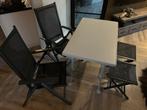 Camping set: 4 stoelen, 2 voetenbankjes, inklapbare tafel, Ophalen of Verzenden