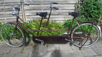 Originele klassieke oldtimer Gazelle tandem geheel compleet beschikbaar voor biedingen