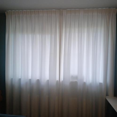 witte, lange  slaapkamer gordijnen, Huis en Inrichting, Stoffering | Gordijnen en Lamellen, Zo goed als nieuw, 200 cm of meer