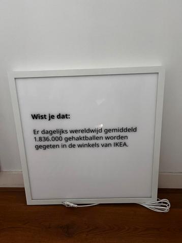 Led panel lichtbak met tekst Ikea