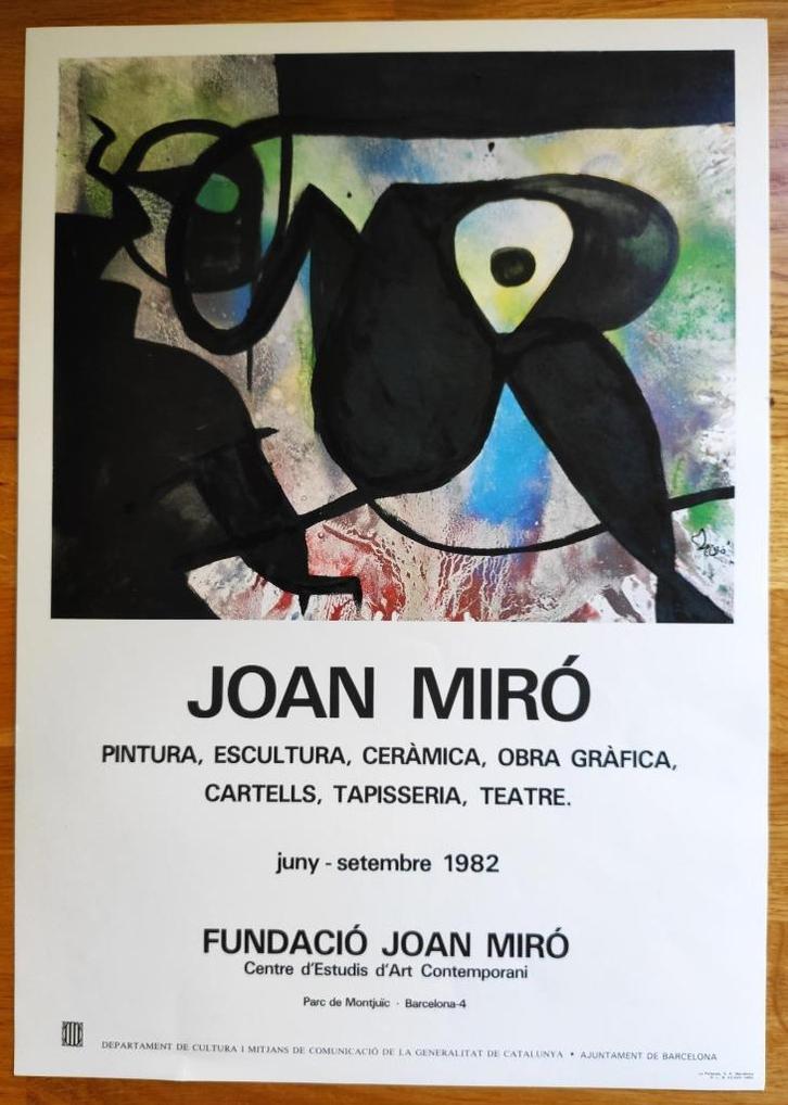 Joan Miró - Expositie 1982 - Litho Drukgesign., Antiek en Kunst, Kunst | Litho's en Zeefdrukken, Ophalen of Verzenden