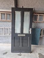 Houten Buitendeur met Glas, Doe-het-zelf en Verbouw, Ophalen, Gebruikt, 80 tot 100 cm, Buitendeur