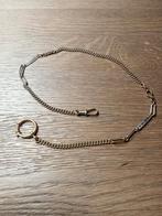 Zakhorloge Ketting Staal & Goud Verguld Zeer Fraai Zie Fotos, Ophalen of Verzenden