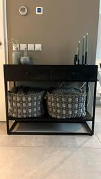 Sidetable zwart mangohout, Huis en Inrichting, Tafels | Sidetables, Ophalen, 100 tot 150 cm, Zo goed als nieuw, 25 tot 50 cm