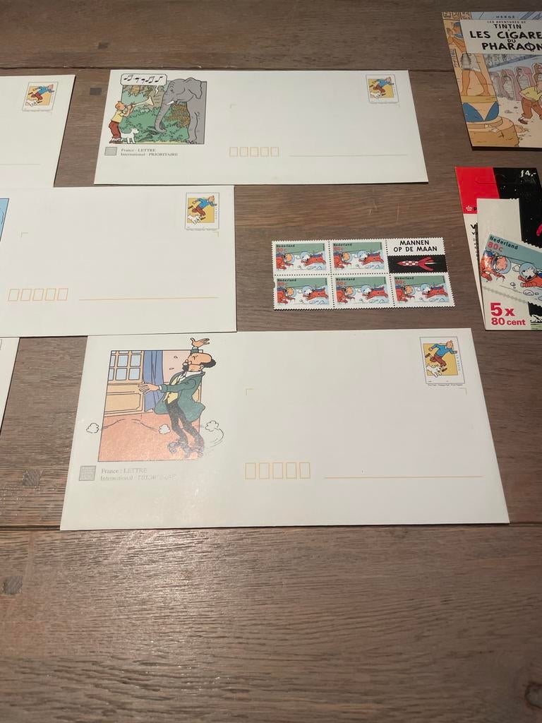 Tintin Enveloppen en Postzegel - Kuifje, Ophalen of Verzenden, Briefkaart