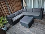 Loungeset hoekbank + hocker. Fijne set van wicker., Tuin en Terras, Tuinsets en Loungesets, Ophalen of Verzenden, Zo goed als nieuw