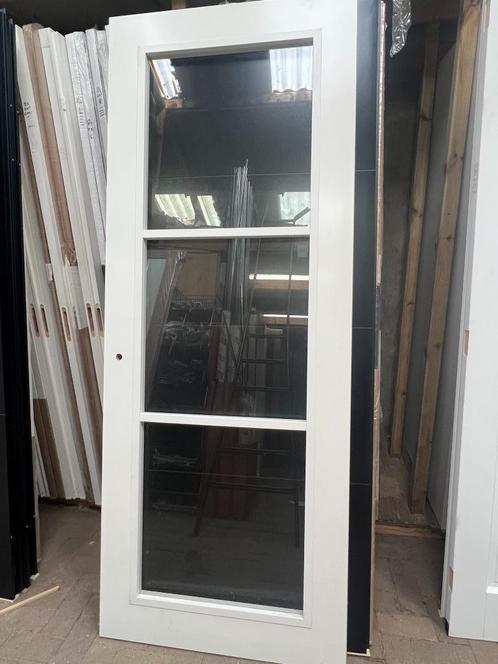 88x231,5cm binnendeur opdek R ral9010 incl blank glas CD1, Doe-het-zelf en Verbouw, Deuren en Horren, Nieuw, Binnendeur, 215 cm of meer