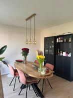 Houten tafel met 4 eettafel stoelen, Huis en Inrichting, Tafels | Eettafels, Ophalen, Zo goed als nieuw