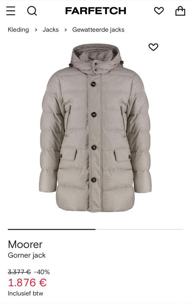 MooRER Gorner Parka - Nieuwstaat!, Kleding | Heren, Jassen | Winter, Zo goed als nieuw, Maat 48/50 (M), Overige kleuren, Ophalen of Verzenden