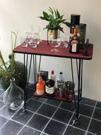 Vintage Drank Trolley met authentieke Hairpin Legs!, Ophalen, Zo goed als nieuw, Metaal, 50 tot 100 cm