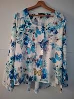 Witte blouse met blauw bloempatroon Perla Nera maat L 40/42, Perla Nera, Overige kleuren, Maat 42/44 (L), Ophalen of Verzenden