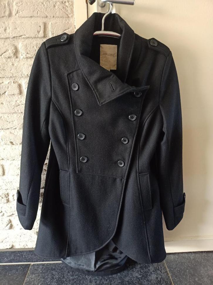 Dames jas winter mt 38-40, 60% wol, ZGAN, Kleding | Dames, Jassen | Winter, Zo goed als nieuw, Maat 38/40 (M), Zwart, Ophalen of Verzenden