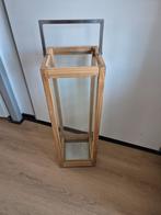 Grote houten windlicht houder., Huis en Inrichting, Woonaccessoires | Zuilen en Pilaren, Ophalen of Verzenden, Gebruikt
