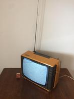 Geel mini z/w tvtje jaren 70 draagbaar Erres camping tv, Audio, Tv en Foto, Vintage Televisies, Philips, Gebruikt, Minder dan 40 cm