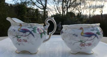 Engels Coalport Paradise Roomstel Sugar Bowl en Melkkannetje beschikbaar voor biedingen